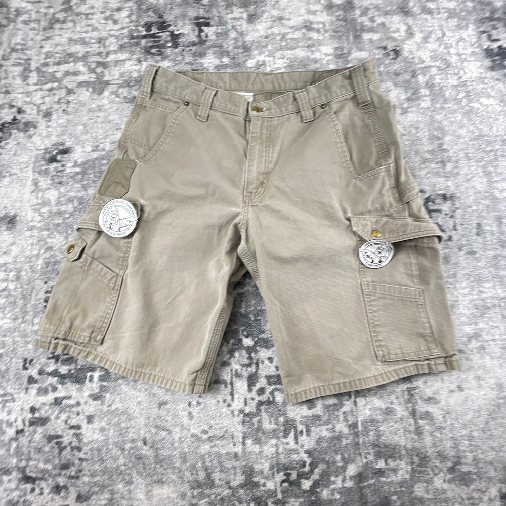 Carhartt Mens 36 Cargo Carpenter Shorts Ripstop Tan Relaxed Fit Rugged Workwear - Picture 7 of 15